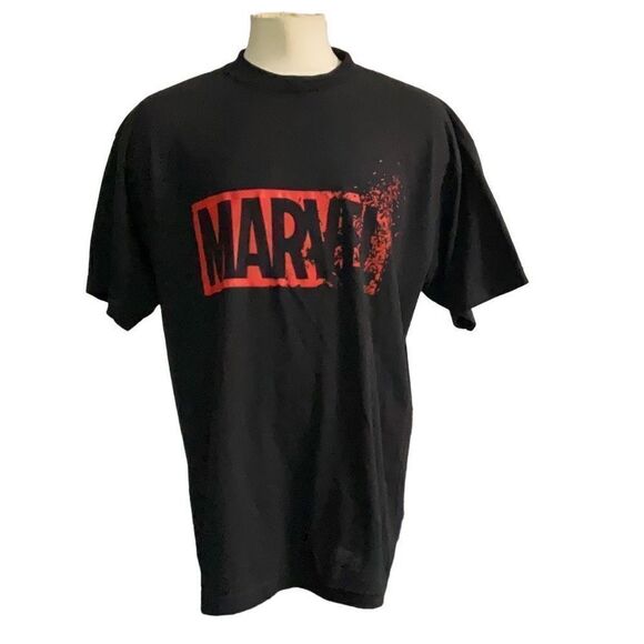 Marvel Black Cotton Blend T Shirt Short Sleeve Graphic Front Size 2XL - Picture 1 of 5
